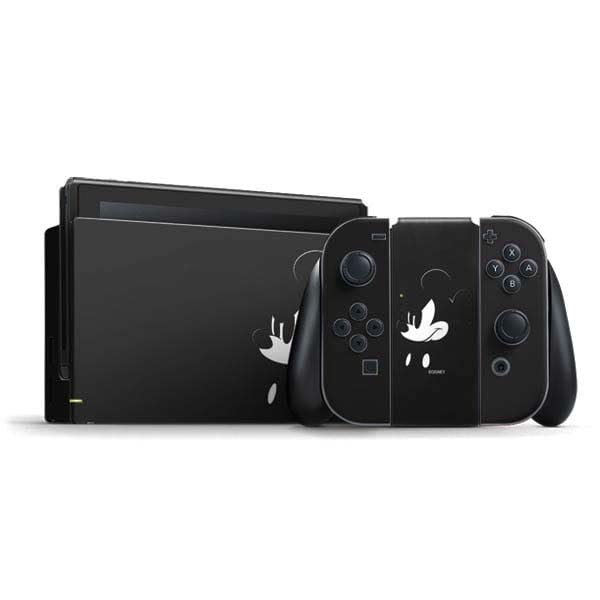 Skinit Decal Gaming Skin Compatible with Nintendo Switch Bundle - Officially Licensed Disney Mickey Mouse Black and White Design