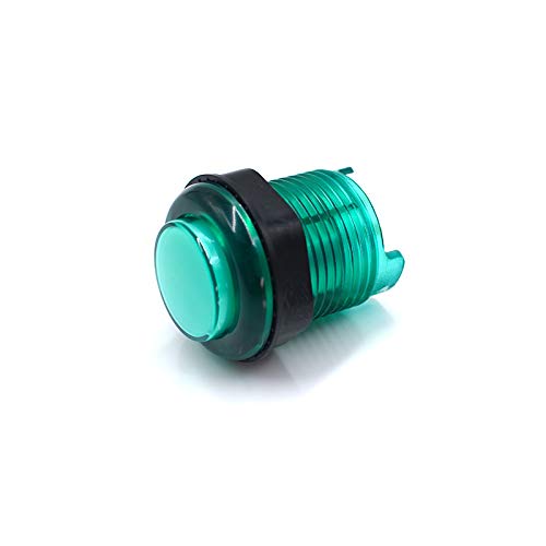 Arcity 8 Pcs Arcade LED Push Buttons Set - 6x30mm & 2x24mm, Built-in Microswitch, Green for DIY Arcade Machine & Video Game Console
