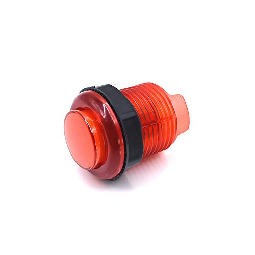 Arcity 8 Pcs Arcade LED Push Buttons Set - 6x30mm & 2x24mm, Illuminated, Red for Arcade Machines & DIY Projects