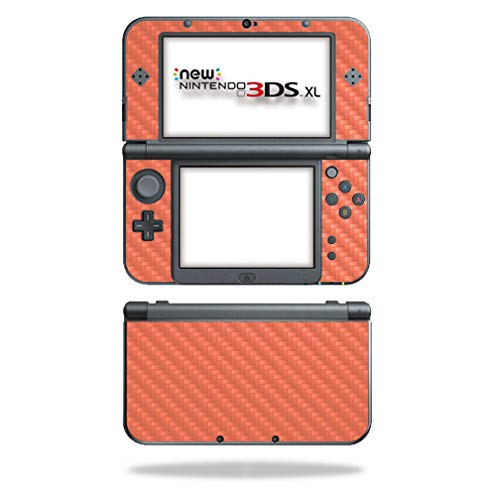 MightySkins Carbon Fiber Skin for Nintendo New 3DS XL (2015) - Salmon | Protective Durable Textured Carbon Fiber Finish | Easy to Apply Remove and Change Styles | Made in The USA