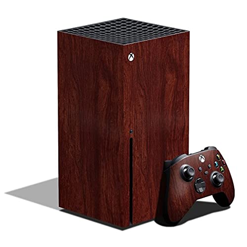 SLICKWRAPS 3M Series Skin Wrap Sticker Compatible with Xbox Series X - Wooden Mahogany 3M