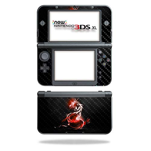 MightySkins Carbon Fiber Skin for Nintendo New 3DS XL (2015) - Tribal Dragon | Protective Durable Textured Carbon Fiber Finish | Easy to Apply Remove and Change Styles | Made in The USA