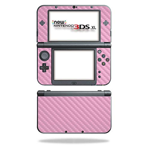MightySkins Carbon Fiber Skin for Nintendo New 3DS XL (2015) - Pink | Protective Durable Textured Carbon Fiber Finish | Easy to Apply Remove and Change Styles | Made in The USA