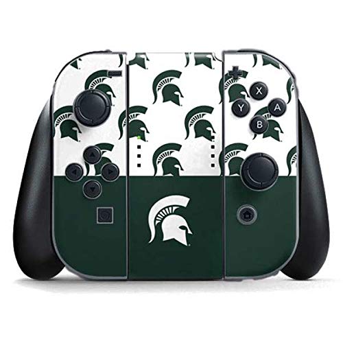 Skinit Decal Gaming Skin Compatible with Nintendo Switch (2017-2021) Joy-Con Controller - Officially Licensed Michigan State University Spartans MSU Split Design