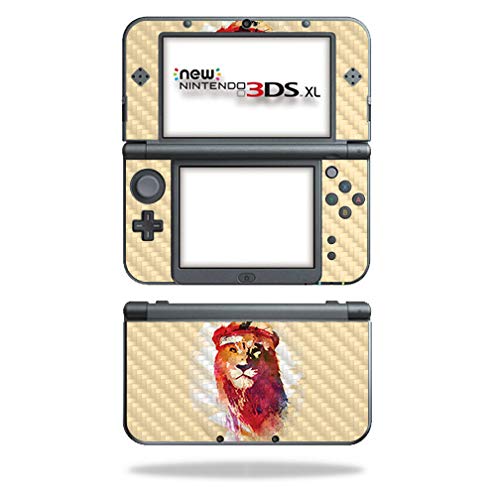 MightySkins Carbon Fiber Skin for Nintendo New 3DS XL (2015) - Gym Lion | Protective Durable Textured Carbon Fiber Finish | Easy to Apply Remove and Change Styles | Made in The USA