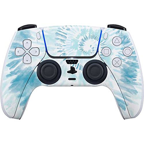 Skinit Decal Gaming Skin Compatible with PS5 Controller - Blue and White Tie Dye Design