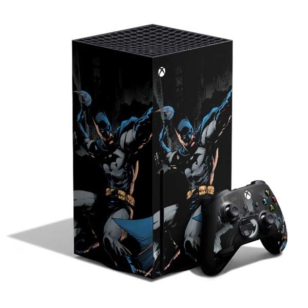 Skinit Decal Gaming Skin Compatible with Xbox Series X Bundle - Officially Licensed DC Comics Batman Throwing Batarang Jim Lee Art Design