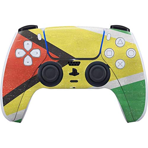 Skinit Decal Gaming Skin Compatible with PS5 Controller - Guyana Flag Distressed Design