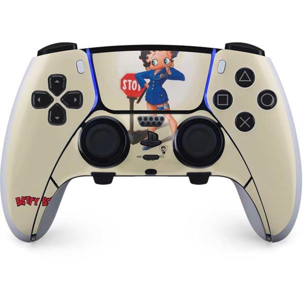 Skinit Decal Gaming Skin Compatible with PS5 DualSense Edge Pro Controller - Officially Licensed Betty Boop The Police Officer Design
