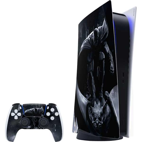 Skinit Decal Gaming Skin Compatible with PS5 Bundle - Officially Licensed DC Comics Arkham Origins Batman in Action Pose Design
