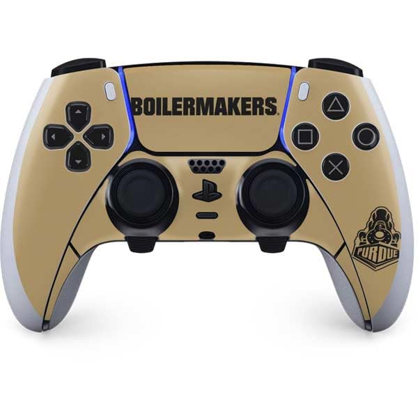 Skinit Decal Gaming Skin Compatible with PS5 DualSense Edge Pro Controller - Officially Licensed Purdue Gold Signature Logo Design