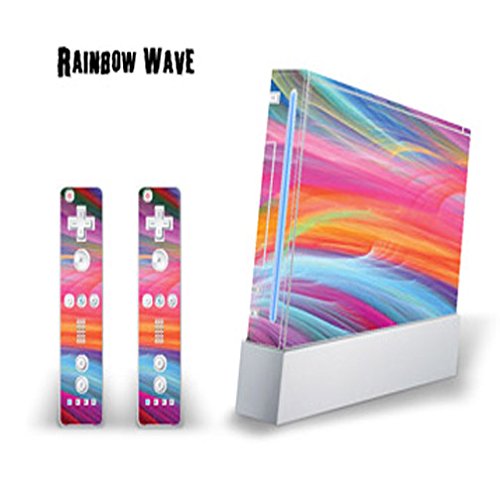 Mightyskins Skin Decal Skin Compatible with Nintendo Wii Console + Two Wiimote Controllers Sticker- Rainbow Wave