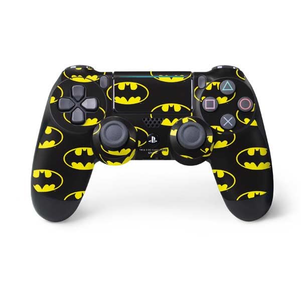 Skinit Decal Gaming Skin Compatible with PS4 Pro/Slim Controller - Officially Licensed DC Comics Batman Logo All Over Print Design