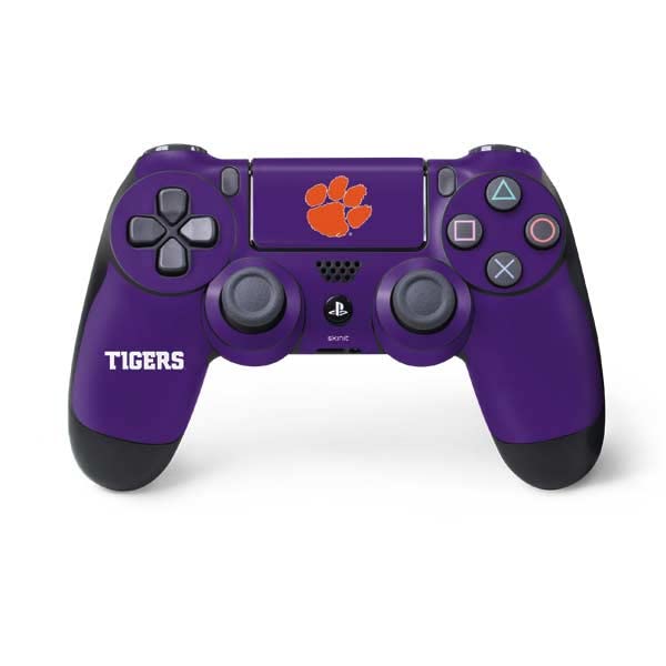 Skinit Decal Gaming Skin Compatible with PS4 Controller - Officially Licensed Clemson University Tiger Print Purple Design