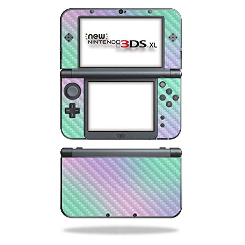 MightySkins Carbon Fiber Skin for Nintendo New 3DS XL (2015) - Cotton Candy | Protective Durable Textured Carbon Fiber Finish | Easy to Apply Remove and Change Styles | Made in The USA