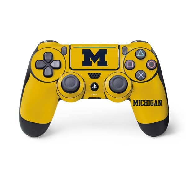 Skinit Decal Gaming Skin Compatible with PS4 Pro/Slim Controller - Officially Licensed University of Michigan M Logo Yellow Design