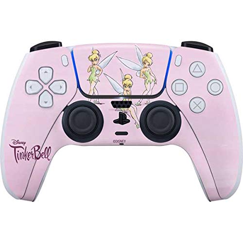 Skinit Decal Gaming Skin Compatible with PS5 Controller - Officially Licensed Disney Tinker Bell Water Color Art Poses Design