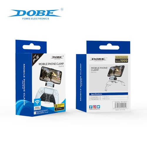 DOBE PS5 Controller Mobile Gaming Clip - Adjustable Phone Mount for Dualsense Controller - Model TP5-0527B - White