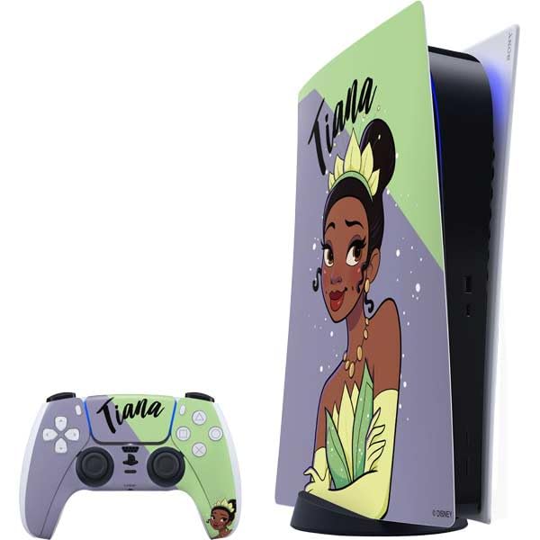 Skinit Decal Gaming Skin Compatible with PS5 Bundle - Officially Licensed Disney Princess Tiana Art Design