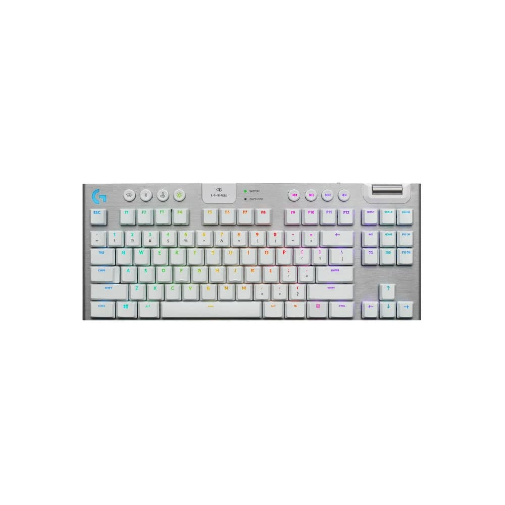 Logitech G915 TKL Tenkeyless Lightspeed Wireless RGB Mechanical Gaming Keyboard, Low Profile Switch Options, Lightsync RGB, Adva