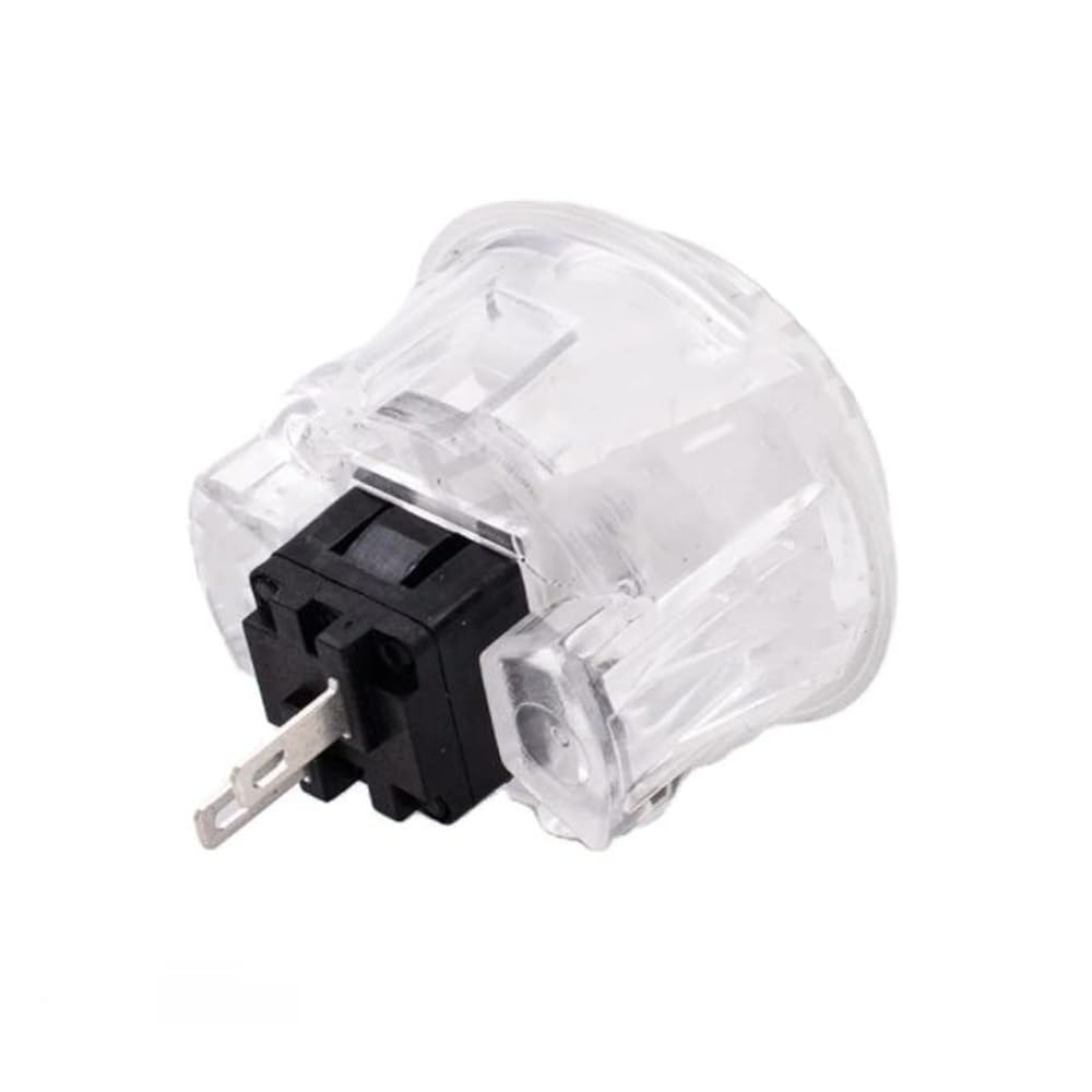 AKUYAO 30mm Mounting Hole Translucent Card-style PUSH BUTTON SWITCH for Arcade Video Momentary Game (Clear White)