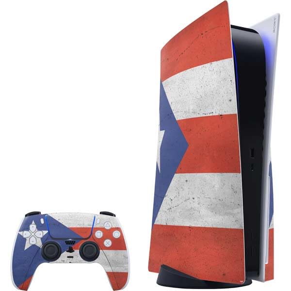 Skinit Decal Gaming Skin Compatible with PS5 Bundle - Puerto Rico Flag Distressed Design