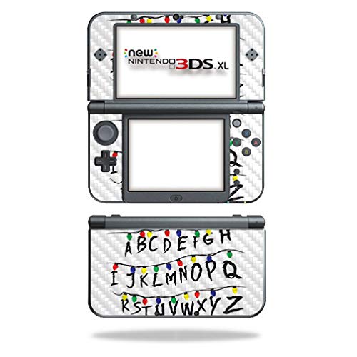 MightySkins Carbon Fiber Skin for Nintendo New 3DS XL (2015) - Stranger Alphabet | Protective Durable Textured Carbon Fiber Finish | Easy to Apply Remove and Change Styles | Made in The USA