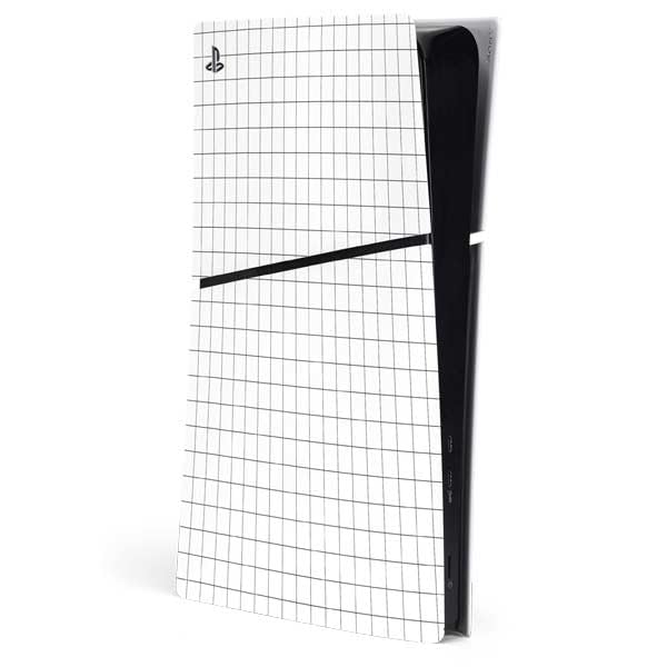 Skinit Decal Gaming Skin Compatible with PS5 Slim Digital Edition Console - White Grid Design