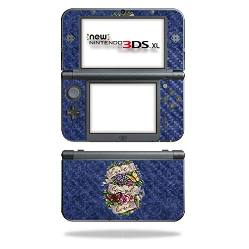 MightySkins Carbon Fiber Skin for Nintendo New 3DS XL (2015) - Live Laugh Love | Protective Durable Textured Carbon Fiber Finish | Easy to Apply Remove and Change Styles | Made in The USA