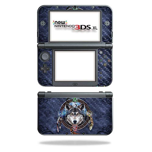 MightySkins Carbon Fiber Skin for Nintendo New 3DS XL (2015) - Wolf Dreamcatcher | Protective Durable Textured Carbon Fiber Finish | Easy to Apply Remove and Change Styles | Made in The USA
