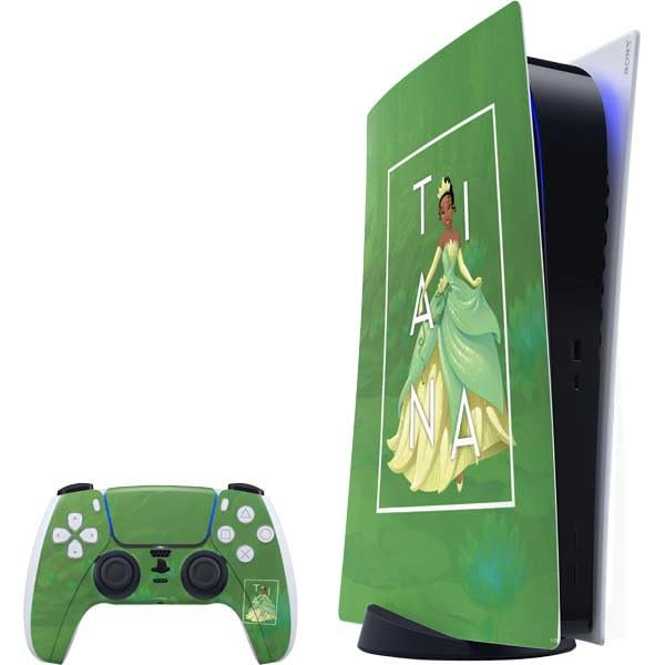 Skinit Decal Gaming Skin Compatible with PS5 Bundle - Officially Licensed Disney Princess Tiana Floral Design
