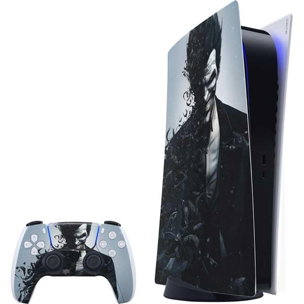 Skinit Decal Gaming Skin Compatible with PS5 Bundle - Officially Licensed DC Comics Arkham Origins Joker Arkham Design