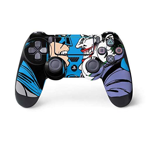 Skinit Decal Gaming Skin Compatible with PS4 Pro/Slim Controller - Officially Licensed DC Comics The Joker vs Batman Vintage Art Design