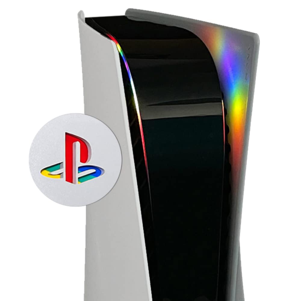 Power Light Decal and Underlay Sticker Combo for PS5 Playstation 5 (Double Rainbow)