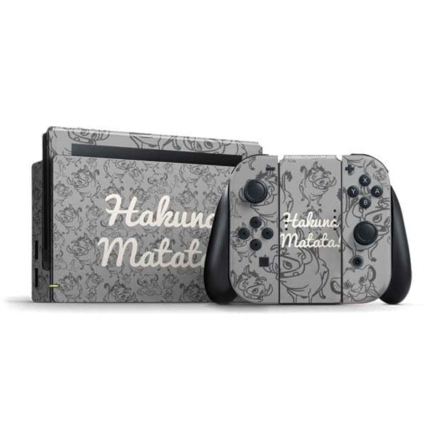 Skinit Decal Gaming Skin Compatible with Nintendo Switch Bundle - Officially Licensed Disney The Lion King Hakuna Matata Design