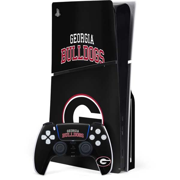 Skinit Decal Gaming Skin Compatible with PS5 Slim Disk Bundle - Officially Licensed University of Georgia Bulldogs Design