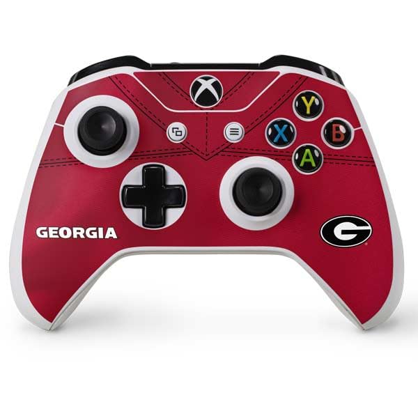 Skinit Decal Gaming Skin Compatible with Xbox One X Controller - Officially Licensed University of Georgia Red Jersey Design