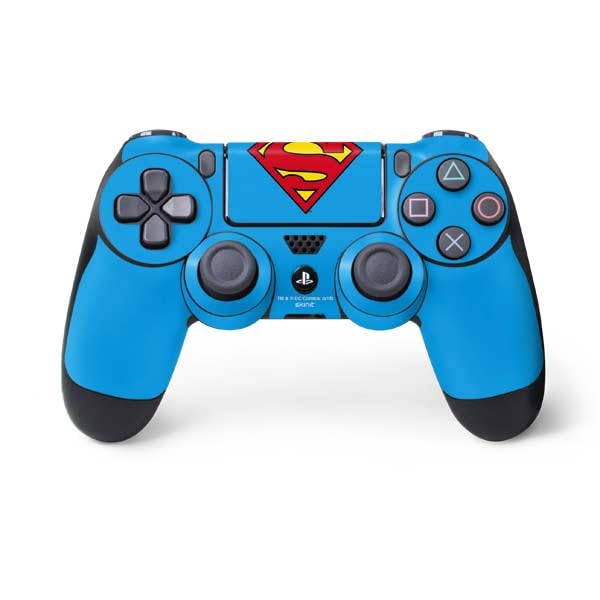 Skinit Decal Gaming Skin Compatible with PS4 Controller - Officially Licensed DC Comics Superman Official Logo Design