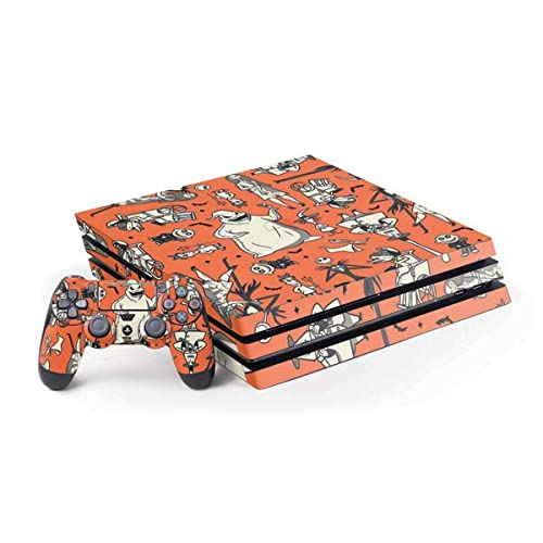 Skinit Decal Gaming Skin Compatible with PS4 Pro Bundle - Officially Licensed Disney The Nightmare Before Christmas Character Pattern Print Design