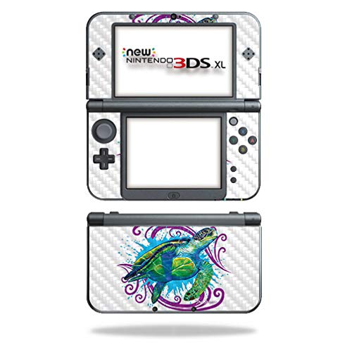 MightySkins Carbon Fiber Skin for Nintendo New 3DS XL (2015) - Sea Turtle Splash | Protective Durable Textured Carbon Fiber Finish | Easy to Apply Remove and Change Styles | Made in The USA