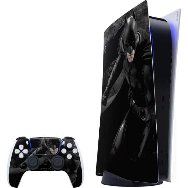 Skinit Decal Gaming Skin Compatible with PS5 Bundle - Officially Licensed DC Comics Batman in Black Design