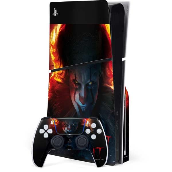 Skinit Decal Gaming Skin Compatible with PS5 Slim Disk Bundle - Officially Licensed Warner Bros IT Volume 2 Poster Design