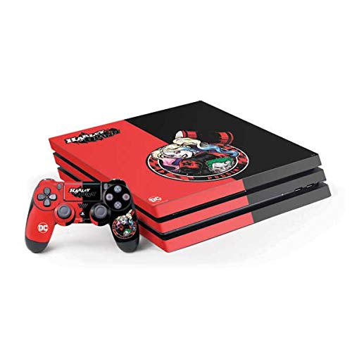 Skinit Decal Gaming Skin Compatible with PS4 Pro Console and Controller Bundle - Officially Licensed Warner Bros Harley Quinn Puddin Design