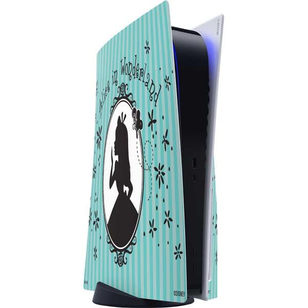 Skinit Decal Gaming Skin Compatible with PS5 Console - Officially Licensed Disney Alice in Wonderland (Animated) Silhouette in The Mirror Design