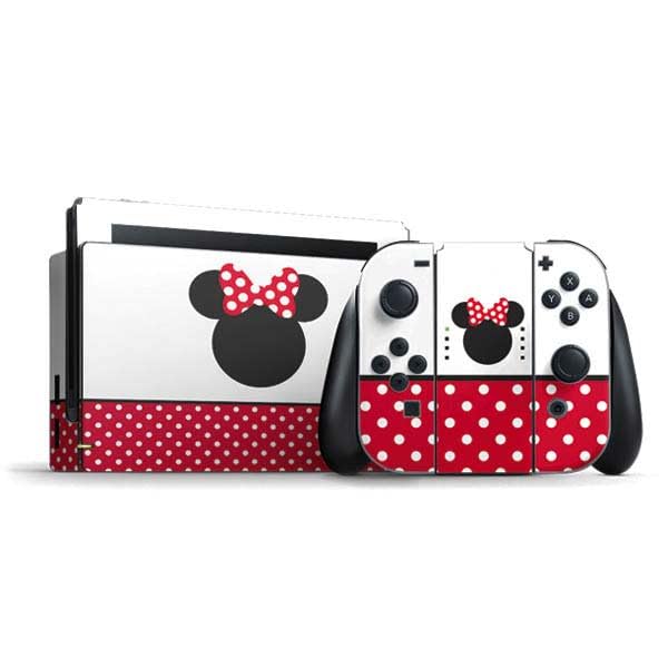 Skinit Decal Gaming Skin Compatible with Nintendo Switch Bundle - Officially Licensed Disney Minnie Mouse Symbol Design