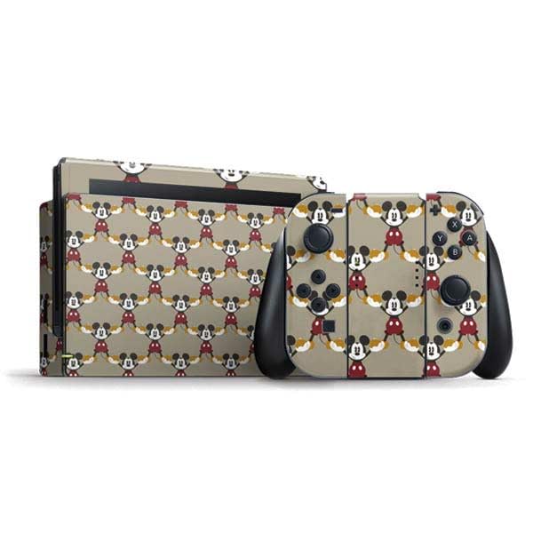 Skinit Decal Gaming Skin Compatible with Nintendo Switch Bundle - Officially Licensed Disney Mickey Mouse Pattern Formation Design