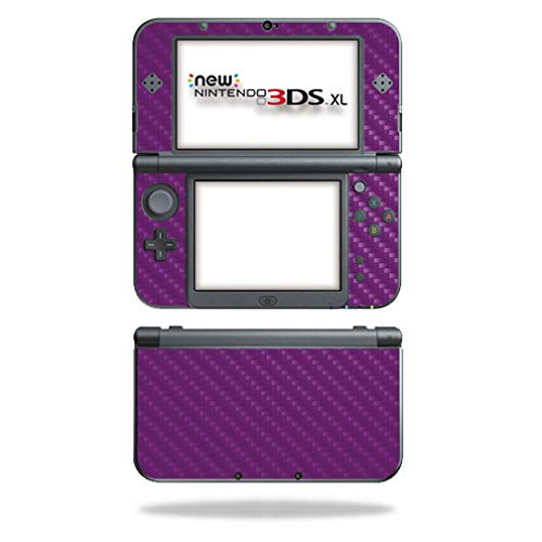 MightySkins Carbon Fiber Skin for Nintendo New 3DS XL (2015) - Purple | Protective Durable Textured Carbon Fiber Finish | Easy to Apply Remove and Change Styles | Made in The USA
