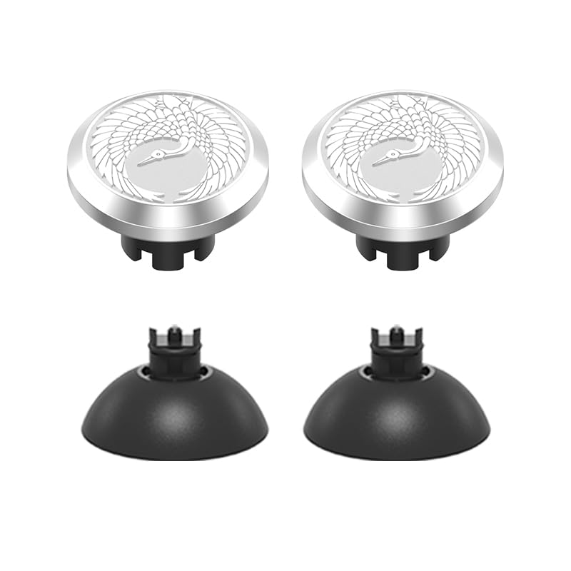KD.FLY Metal Thumbsticks for PS5 Controller Joystick Replacement Thumb Sticks for PS4 Controller Custom Thumb Grips for Switch Pro Controller 2 Joystick 2 Thumbstick Base Flying Crane
