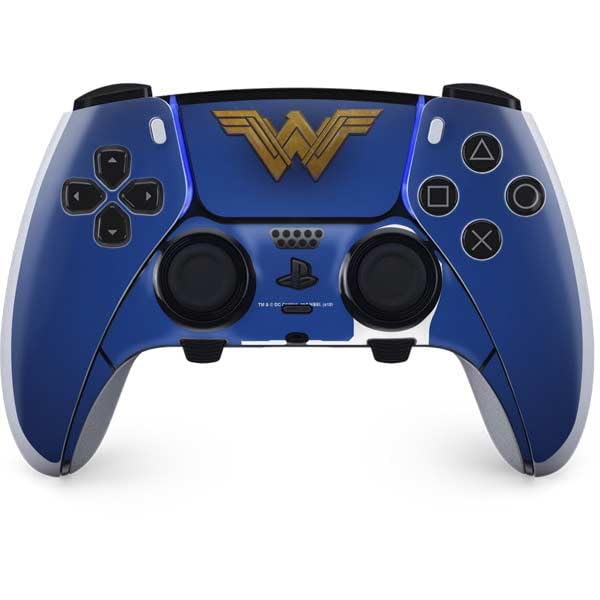 Skinit Decal Gaming Skin Compatible with PS5 DualSense Edge Pro Controller - Officially Licensed DC Comics Wonder Woman Movie Emblem Design