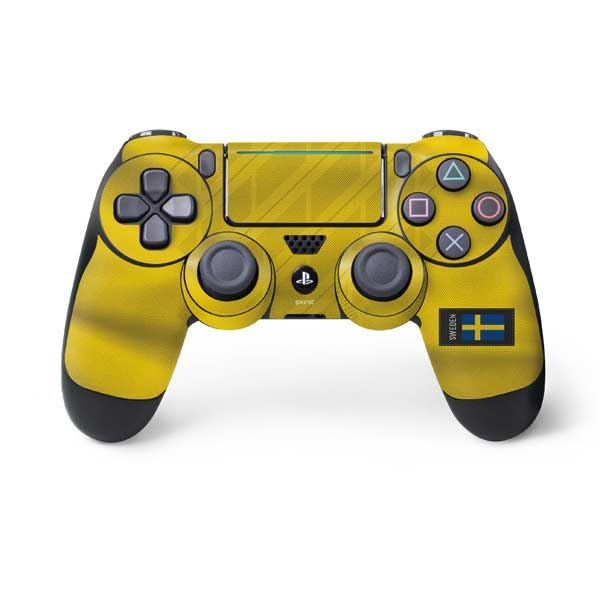 Skinit Decal Gaming Skin Compatible with PS4 Pro/Slim Controller - Sweden Soccer Flag Design